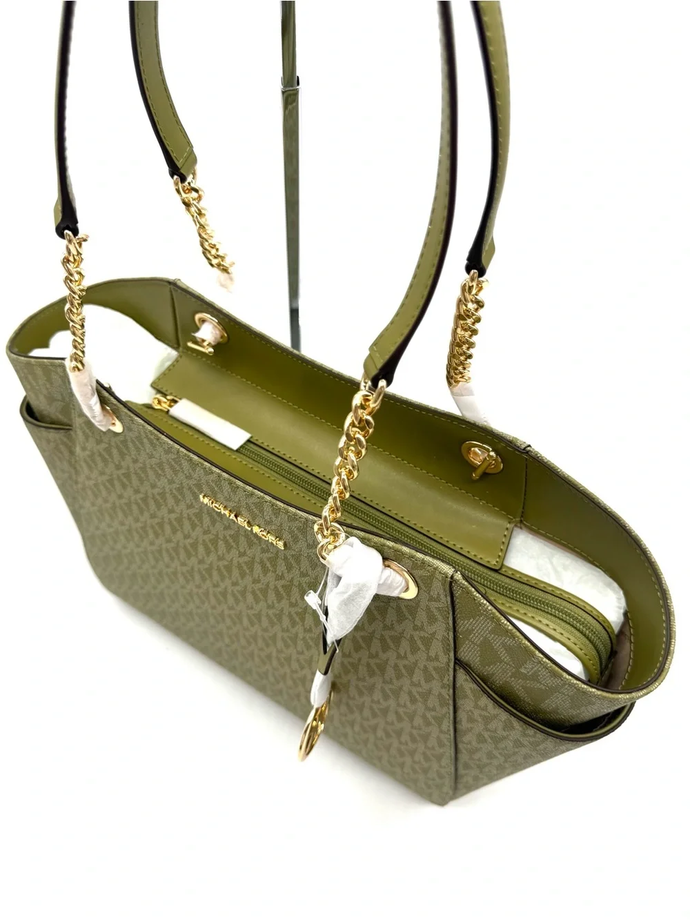 Michael Kors Jet Set Large Signature Logo Shoulder Bag - Oregano